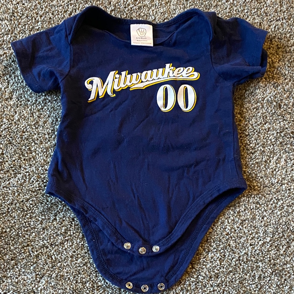 Milwaukee Brewers Navy Blue Kids One Piece